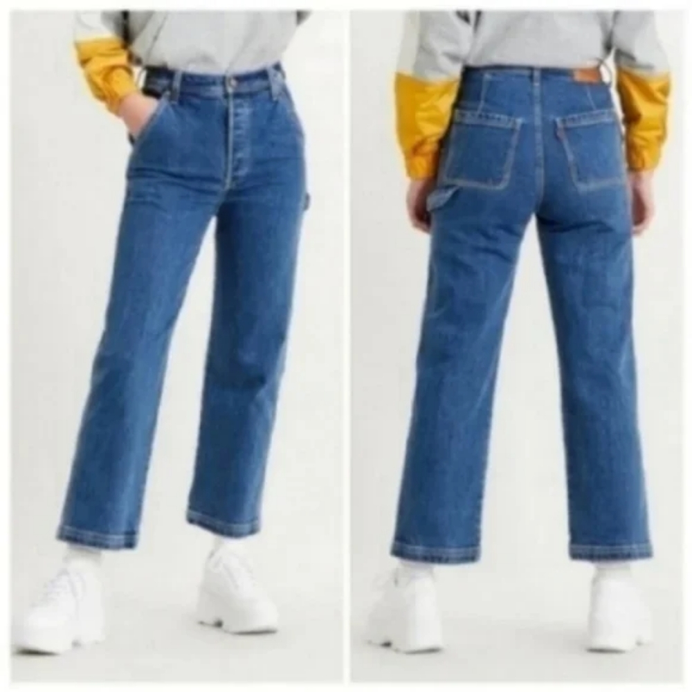 Levi's Ribcage Ankle Utility Straight Leg Carpenter Pants Jeans - Picture 3 of 12